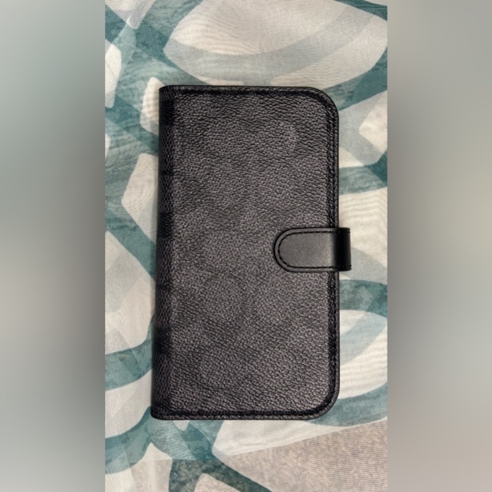 Black Leather Phone Wallet Case
